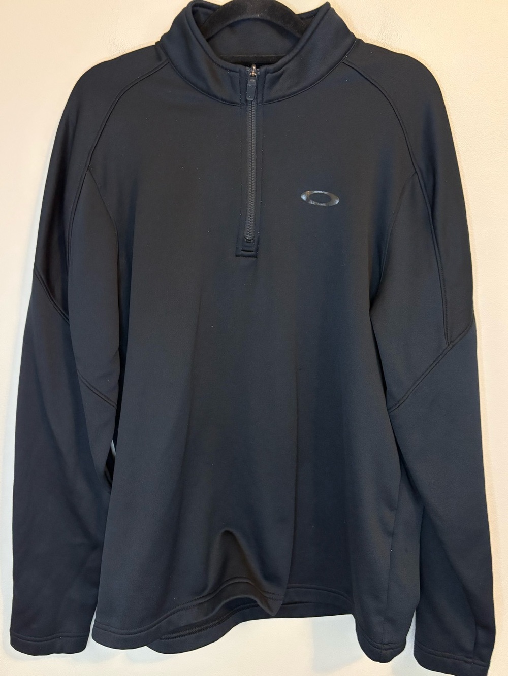 Oakley Quarter Zip Pullover Black Fleece Lined Athletic Jacket Small